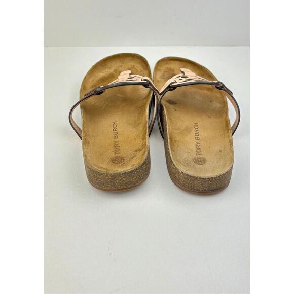Tory Burch Miller Cloud Sandals Womens 7.5 Bright Peach Natural w/ Box & Bag X22 - Picture 6 of 14